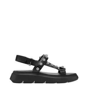 Stuart Weitzman Zoelie Crystal Ball Black Slingback‎ Flatform Sandals Size 9